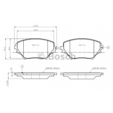 0 986 TB2 390 BOSCH Комплект тормозных колодок, дисковый тормоз