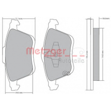1170635 METZGER Комплект тормозных колодок, дисковый тормоз