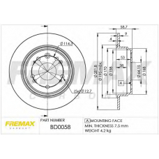 BD-0058 FREMAX Тормозной диск