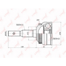 CO-5929A LYNX Co-5929a шрус наружный opel astra f 1.7d-2.0 92-98/calibra 2.0-2.0t 90-97/vectra a 1.7d-2.0 >95