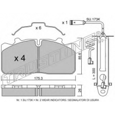 598.1W TRUSTING Комплект тормозных колодок, дисковый тормоз