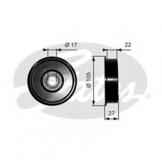 T36228 GATES Натяжной ролик, поликлиновой  ремень