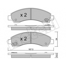 22-0888-0 METELLI Комплект тормозных колодок, дисковый тормоз