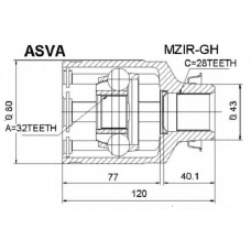 MZIR-GH ASVA Шарнирный комплект, приводной вал