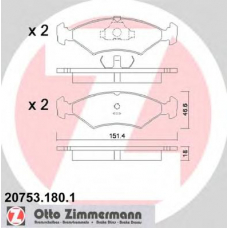 20753.180.1 ZIMMERMANN Комплект тормозных колодок, дисковый тормоз