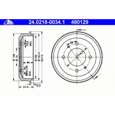 24.0218-0034.1 ATE Тормозной барабан