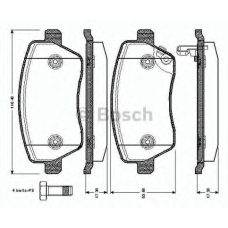 0 986 TB2 965 BOSCH Комплект тормозных колодок, дисковый тормоз