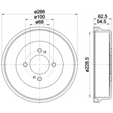 8DT 355 300-821 HELLA PAGID Тормозной барабан