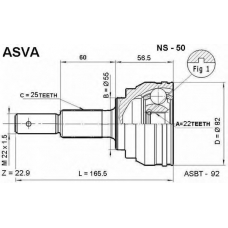 NS-50 ASVA Шарнирный комплект, приводной вал