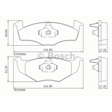 0 986 BB0 705 BOSCH Комплект тормозных колодок, дисковый тормоз