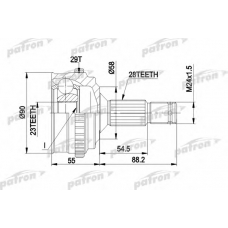 PCV1263 PATRON Шарнирный комплект, приводной вал