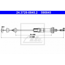 24.3728-0845.2 ATE Трос, управление сцеплением