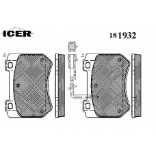 181932 ICER Комплект тормозных колодок, дисковый тормоз