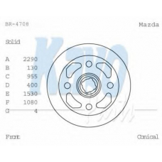 BR-4708 KAVO PARTS Тормозной диск