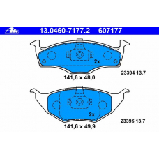 13.0460-7177.2 ATE Комплект тормозных колодок, дисковый тормоз