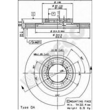 BS 8464 BRECO Тормозной диск