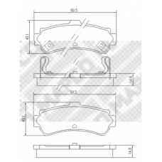 6659 MAPCO Комплект тормозных колодок, дисковый тормоз