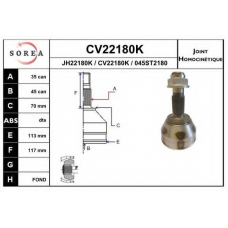 CV22180K EAI Шарнирный комплект, приводной вал