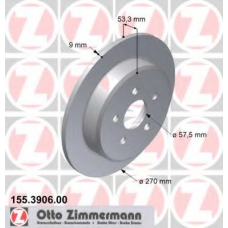 155.3906.00 ZIMMERMANN Тормозной диск