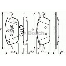 0 986 TB3 207 BOSCH Комплект тормозных колодок, дисковый тормоз