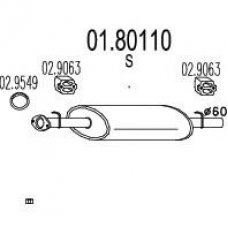 01.80110 MTS Средний глушитель выхлопных газов