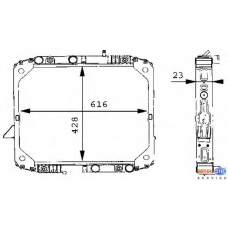 8MK 376 709-701 HELLA Радиатор, охлаждение двигателя