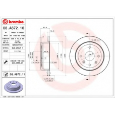 08.A872.10 BREMBO Тормозной диск