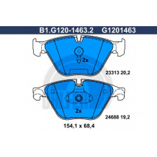 B1.G120-1463.2 GALFER Комплект тормозных колодок, дисковый тормоз