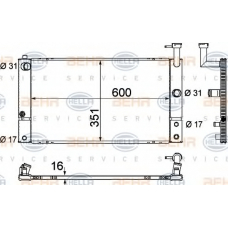 8MK 376 790-011 HELLA Радиатор, охлаждение двигателя