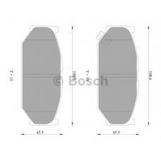 0 986 AB2 402 BOSCH Комплект тормозных колодок, дисковый тормоз