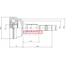 6952 KAMOKA Шарнирный комплект, приводной вал