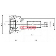6630 KAMOKA Шарнирный комплект, приводной вал