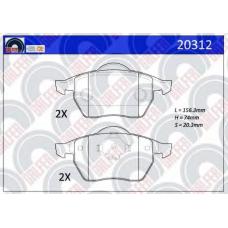 20312 GALFER Комплект тормозных колодок, дисковый тормоз