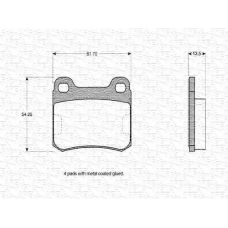 363702160022 MAGNETI MARELLI Комплект тормозных колодок, дисковый тормоз