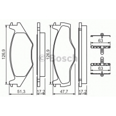 0 986 494 057 BOSCH Комплект тормозных колодок, дисковый тормоз