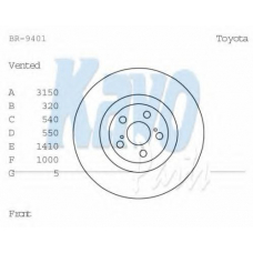 BR-9401 KAVO PARTS Тормозной диск