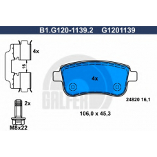 B1.G120-1139.2 GALFER Комплект тормозных колодок, дисковый тормоз