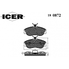 180872 ICER Комплект тормозных колодок, дисковый тормоз