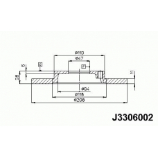 J3306002 NIPPARTS Тормозной диск