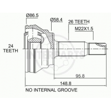 OJ-0258 InterParts Шарнирный комплект, приводной вал