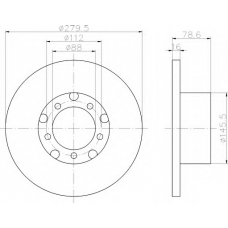 8DD 355 100-201 HELLA Тормозной диск