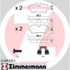 24289.170.2 ZIMMERMANN Комплект тормозных колодок, дисковый тормоз