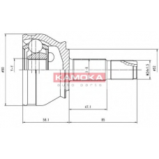 7412 KAMOKA Шарнирный комплект, приводной вал