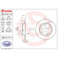 08.A147.11 BREMBO Тормозной диск
