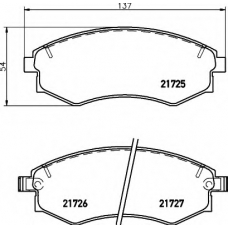 8DB 355 012-161 HELLA Комплект тормозных колодок, дисковый тормоз