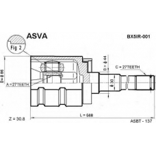 BX5IR-001 ASVA Шарнирный комплект, приводной вал