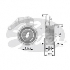 T41152 GATES Натяжной ролик, ремень грм