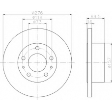 8DD 355 107-421 HELLA Тормозной диск