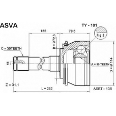 TY-101 ASVA Шарнирный комплект, приводной вал