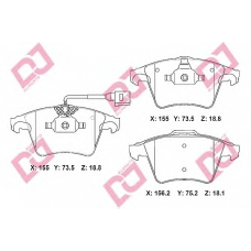 BP2233 DJ PARTS Комплект тормозных колодок, дисковый тормоз